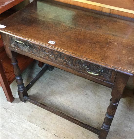 Carved oak side table